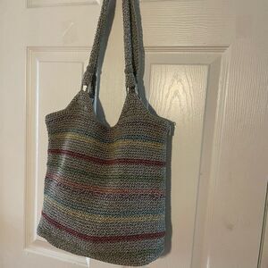 The SAK crochet Multicolor Striped Hobo medium Bag